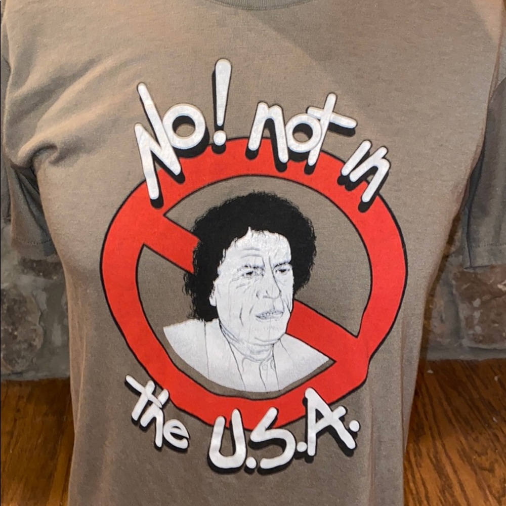 1980s No way Gaddafi T-shirt. Size L